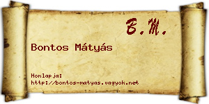 Bontos Mátyás névjegykártya